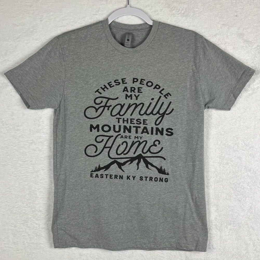 GUC Eastern KY Strong Mountains Home Resilient Family Grey S Next Level T-Shirt